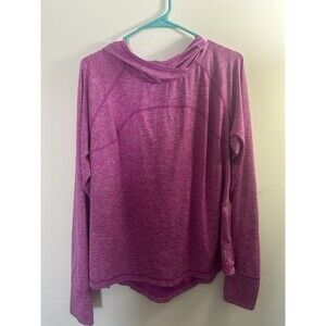 Women's Pink Fila XL Long Sleeve Workout Top With Hood Reflective Running